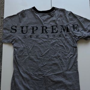 Supreme Striped Tee with New York Back Logo